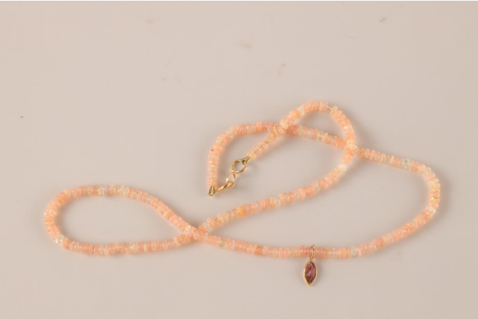 Baby Pink Opal  Necklace